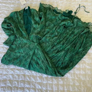 Fame and Partners green snake print wrap maxi dress